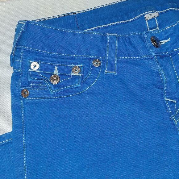 True Religion Skinny Jeans with Flaps Back Pockets Blue Size 28 - Picture 6 of 10